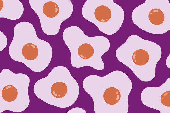 Seamless egg pattern illustration with vibrant colors