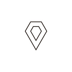 Fototapeta premium Diamond, line geometric symbol simple logo vector