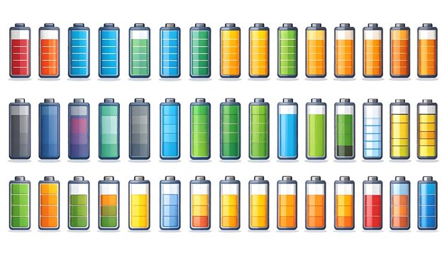 Battery Charge Levels - A Visual Representation of Energy Status.
