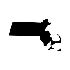 Massachusetts state map silhouette
