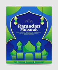 Ramadan mubarak social media post template design