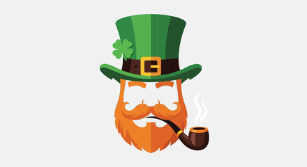 St. Patrick's Day Leprechaun Flat Vector Illustration