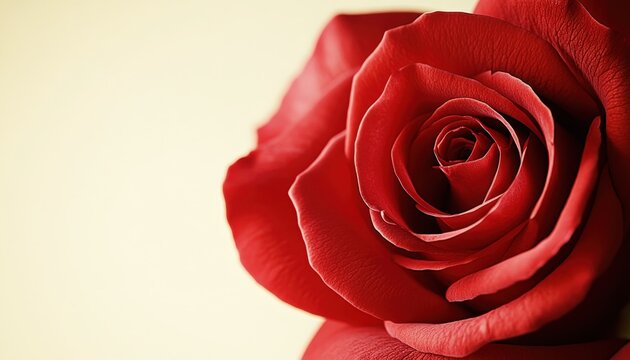 Rich crimson bloom fills the right side of the frame against a pale background