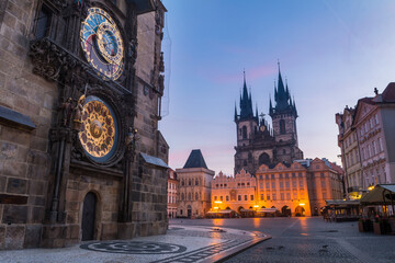 Fototapeta premium views of astronomical clock at prague, czech republic