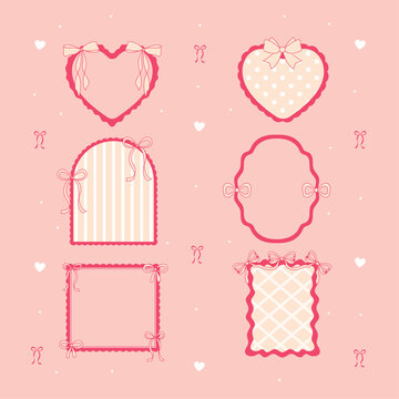 love frame romantic heart border illustration