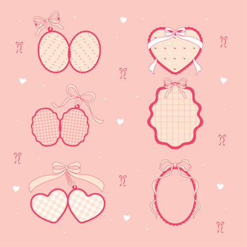 love frame romantic heart border illustration