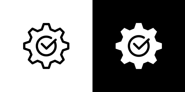 Approve icon concept with flat Black White Background. Vector illustration.