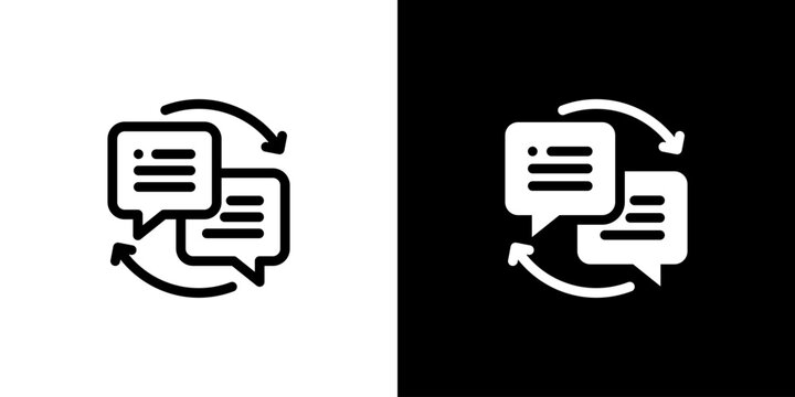 Feedback icon concept with flat Black White Background. Vector illustration.