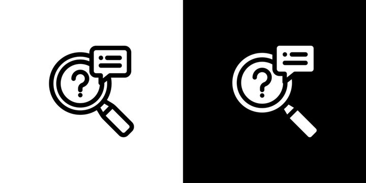 Search icon concept with flat Black White Background. Vector illustration.