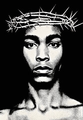 Jesus Christ: historically-accurate Black Jesus wearing crown of thorns