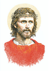 Jesus Christ: white Jesus wearing crown of thorns