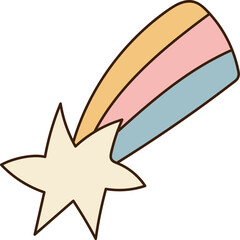 Obraz premium Comet Groovy Trail Cartoon