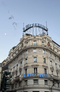Il Messaggero Building in Via del Tritone, Rome with Historic Architecture. Italy