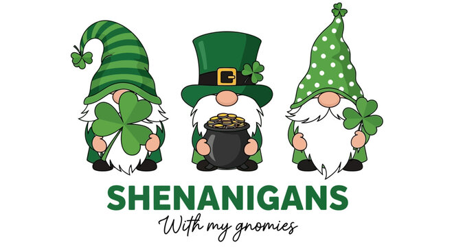 St. Patrick's Day Gnomes Shenanigans With My "Gnomies" and Pot of Gold