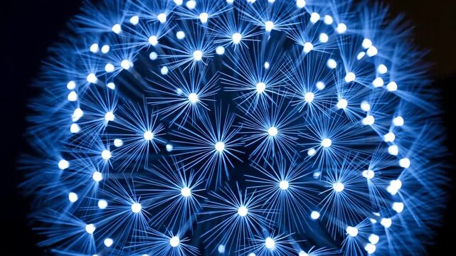 Luminous Blue Structure:  A stunning macro shot revealing an intricate, glowing blue structure, reminiscent of a celestial entity, an extraordinary example of natural design.