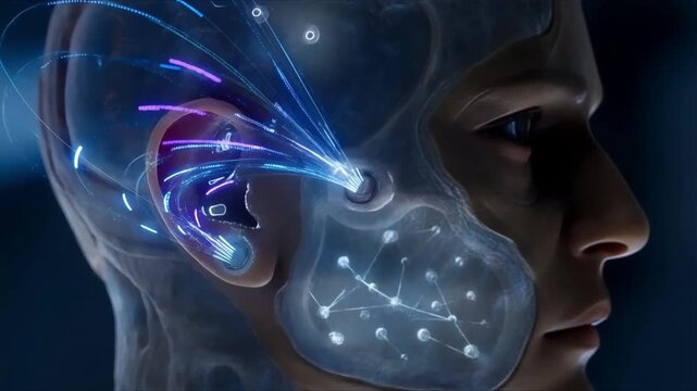 Human Ear Anatomy with Constellation anatomy paper cut