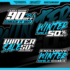 Obraz premium Sticker racing design template vector editable