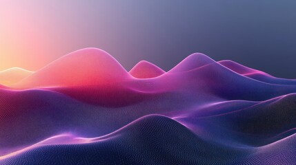 Viintimate apparelnt 3d abstract landscape with wavy hills and gradient colors