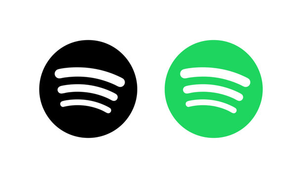 Spotify logo collection in official green and black color