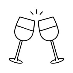 Glasses vector line icon on a white background. Vector line icon on a white background © Roman