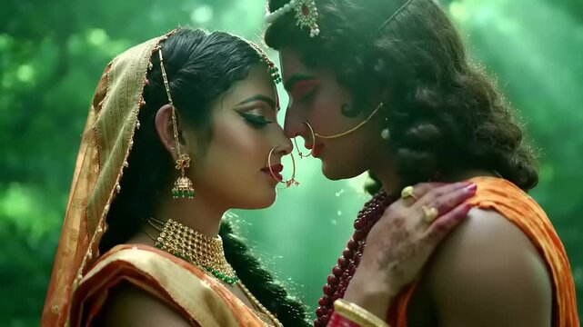 Hindu Gods with Romance, Love, and Forest.