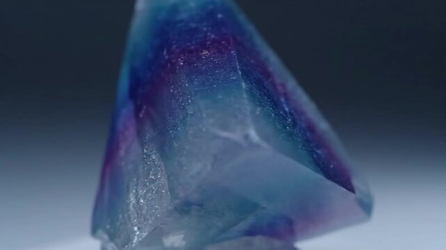 Macro Micro-texture An extreme close-up view revealing the intricate micro-textures and delicate crystalline patterns across the crystal's surface, with subtle, shimmering tritone light shifts.