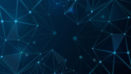 Fototapeta premium Abstract tech connection background. in blue