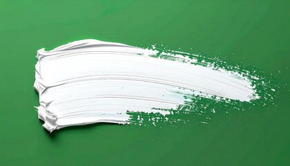 White Paint Swirl on Green Background - A Minimalist Aesthetic.