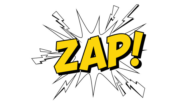 Comic Book Style Zap Text Illustration.