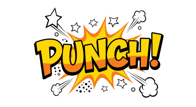 Comic Style Punch Text with Explosion.