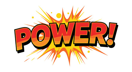 Naklejka premium Vibrant Comic Style Power Text Illustration.