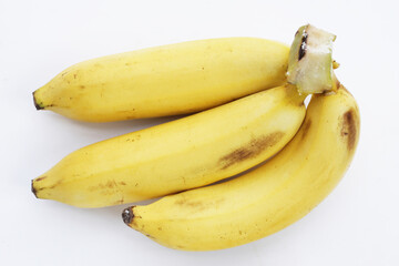 Banana fruit on white background.