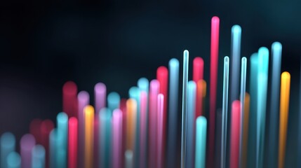 Obraz premium Abstract colorful glowing lines representing dynamic growth and progress in technology and innovation with a dreamy soft focus background