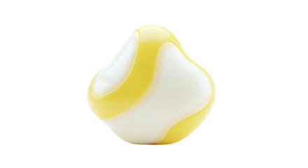 Abstract blob with yellow and white swirls