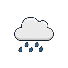 Obraz premium Rainy cloud icon with falling raindrops