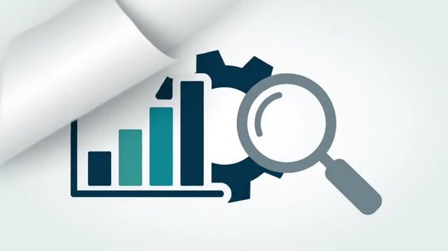 magnifying glass and graph