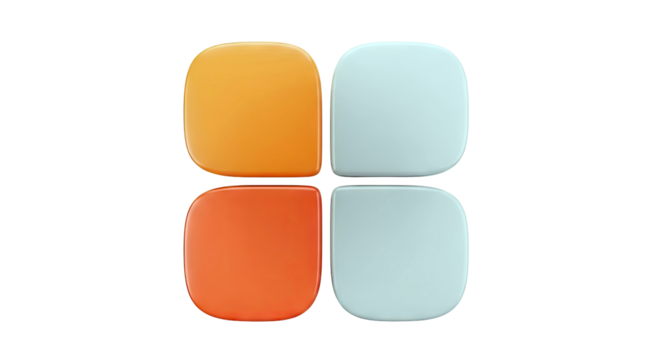 Four Rounded Square Shapes, Two Orange and Two Grey - Powered by Adobe