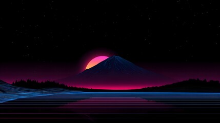 Dark aesthetic mountain background