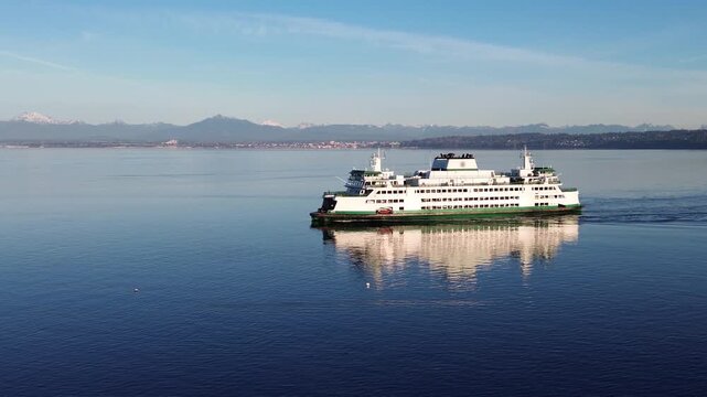 Washington state ferry at sea in the Puget Sound