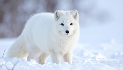 Obraz premium Arctic Fox in Winter Wonderland - A Portrait of Survival.