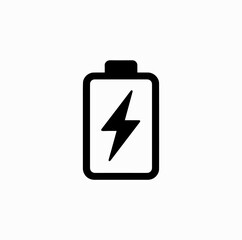 Obraz premium Battery Charging Icon with Lightning Bolt Symbol