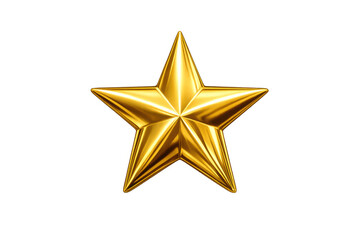Obraz premium Shiny gold star symbol of achievement, winning, top performance, and premium quality, isolated on a transparent background