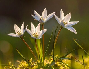 Elegant cluster of spring starflowers in natural light.