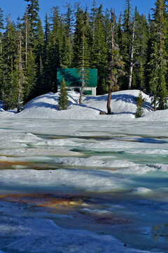 Buried Cabin exposed during spring thaw