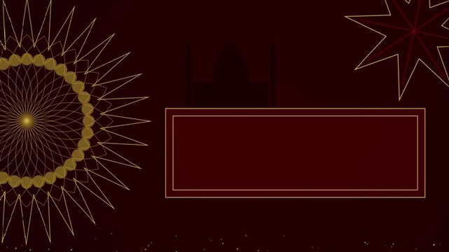 Luxury Red Background with Golden Stars Design.