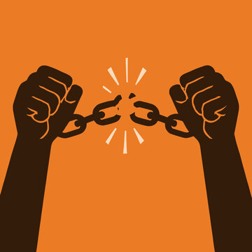Broken Chains Symbolizing Freedom