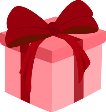 Red Gift Box With Ribbon 