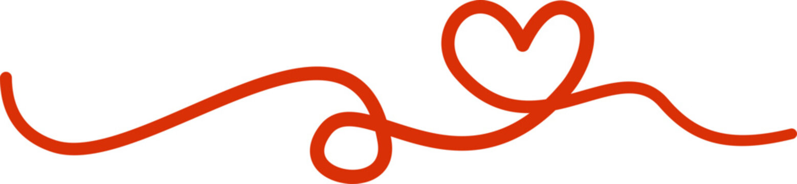 Red Heart Divider Line