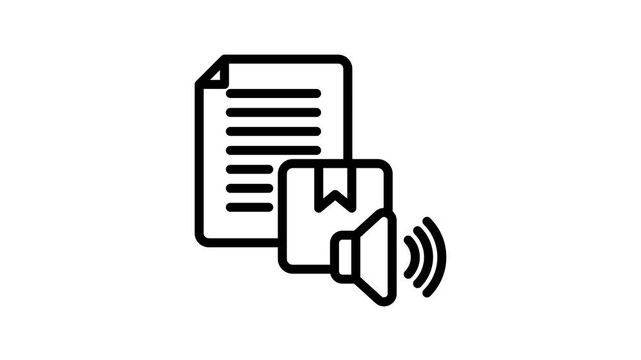 Brand Voice Outline Animation 2D Cartoon 4K Video. Relate To Product Offering, Marketing, Commerce And Shopping. Editable On Transparent Background Alpha Channel.