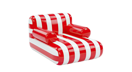Inflatable Armchair with Red and White Stripes